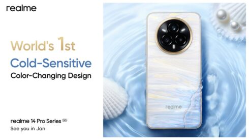 Realme 14 Pro series with cold-sensitive color-changing back panel