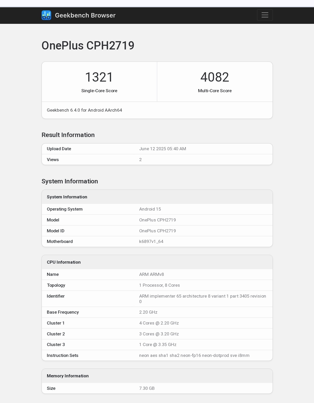 OnePlus Nord CE 5 Geekbench listing with MediaTek Dimensity 8350 chipset details