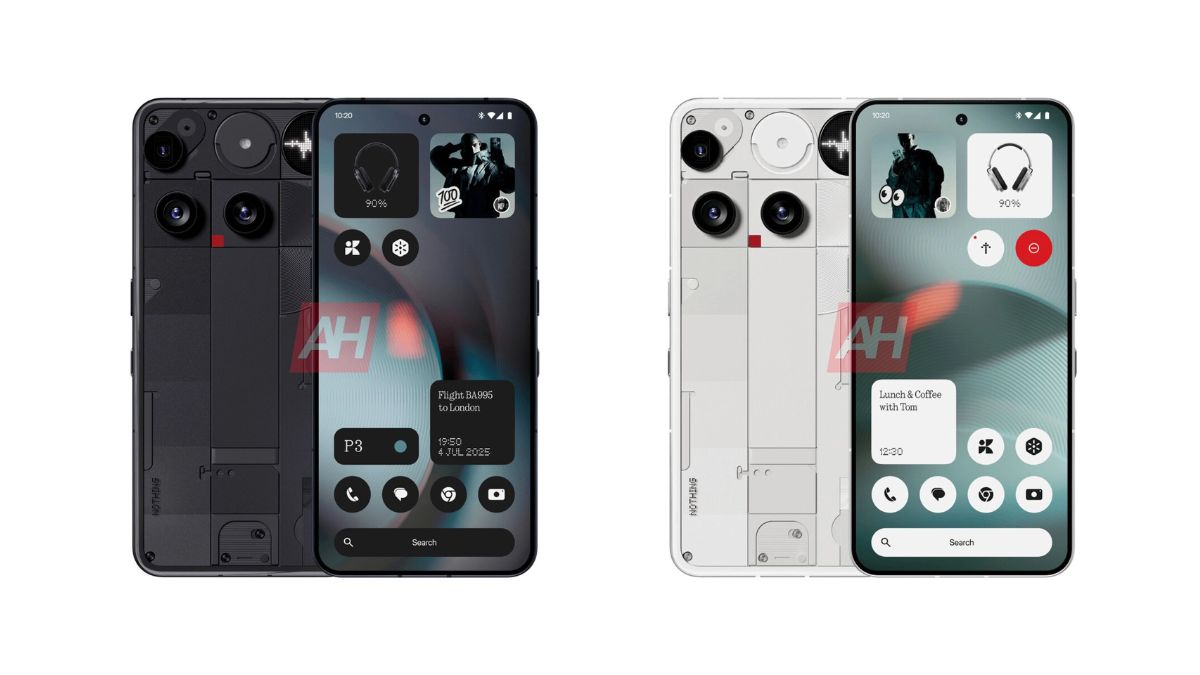 Nothing Phone (3) leaked renders showing back design with cameras and GLYPH Matrix